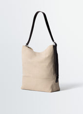 Belted Tote Bag In Cotton Canvas