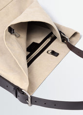 Belted Tote Bag In Cotton Canvas