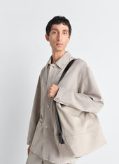 Belted Tote Bag In Cotton Canvas
