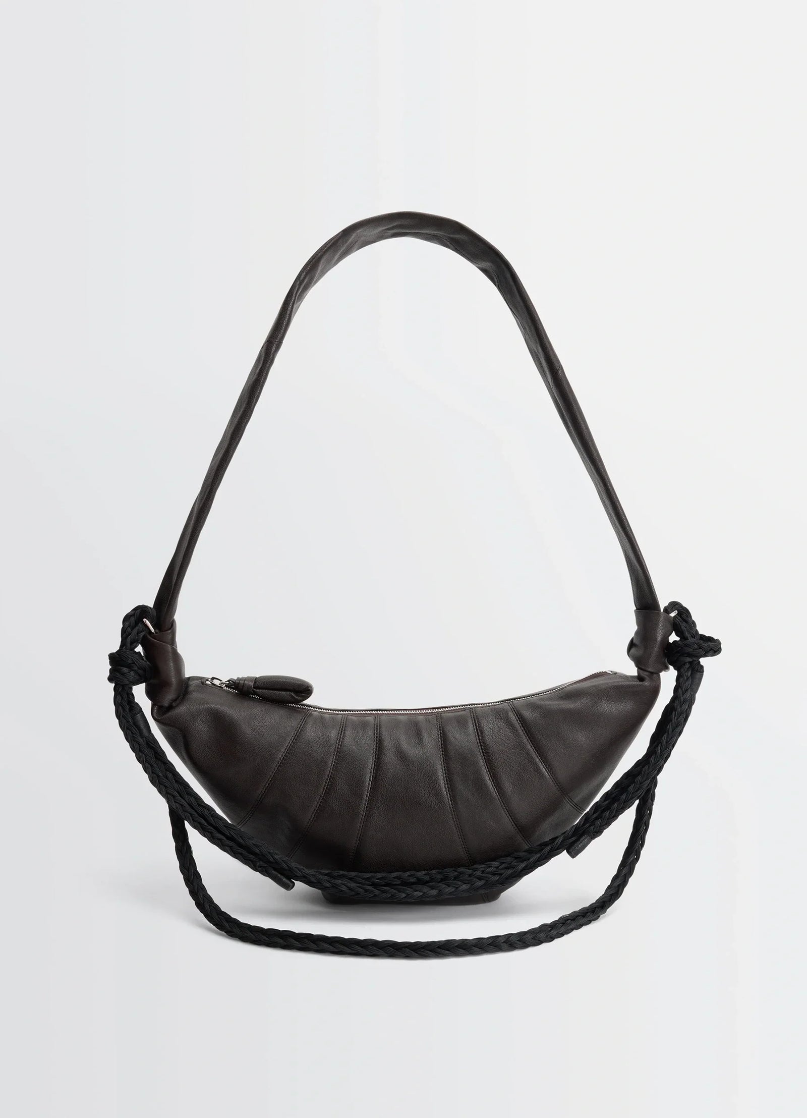 Braid Medium Croissant Bag In Leather