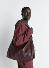 Belted Hobo Bag In Leather