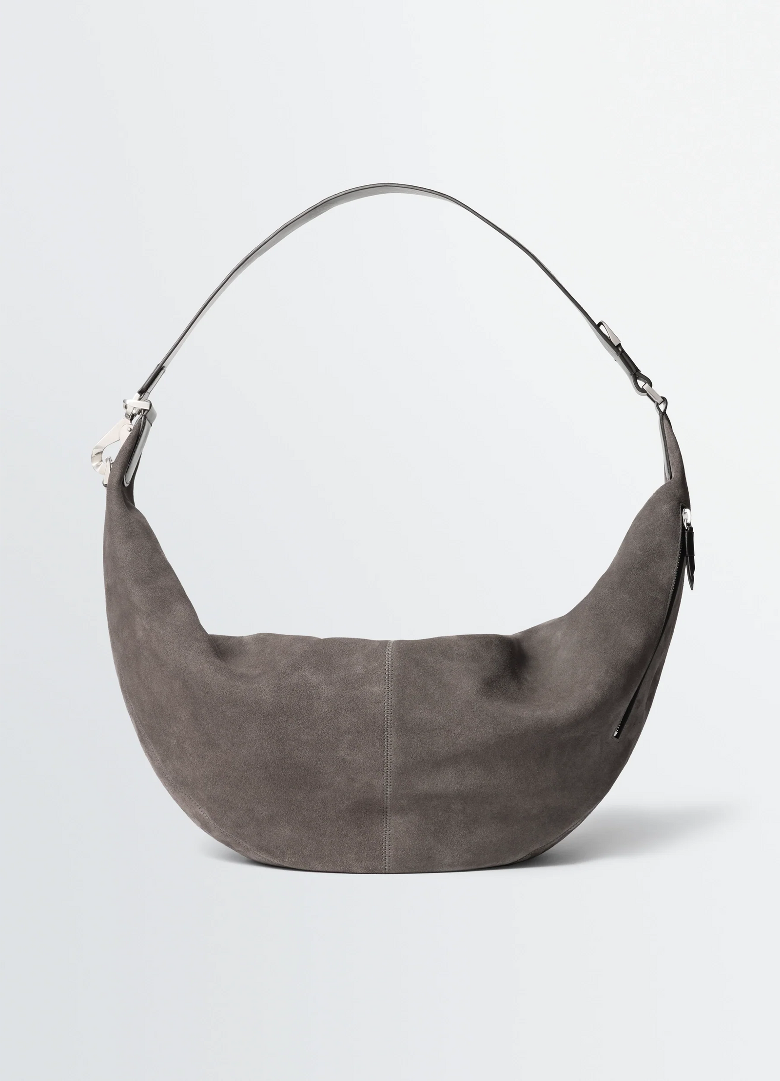 Large Quiver Clip Bag In Suede Leather