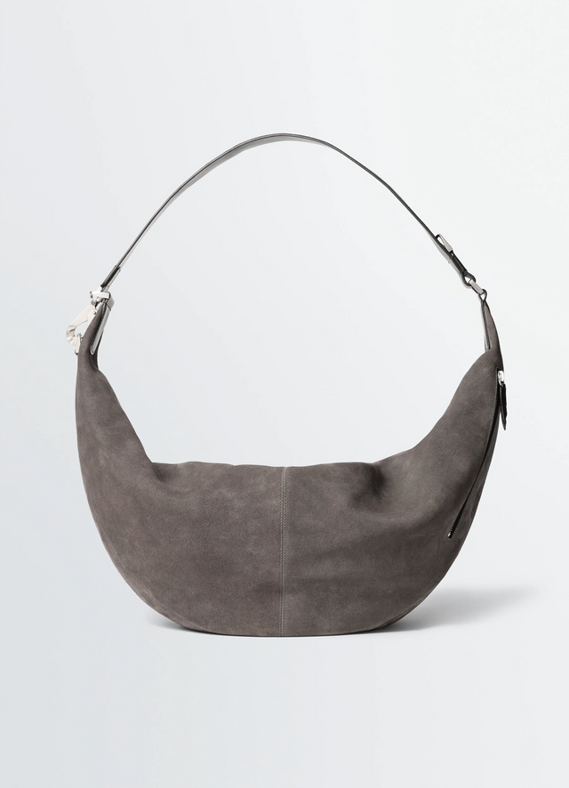 LARGE QUIVER CLIP BAG IN SUEDE LEATHER