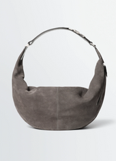 Large Quiver Clip Bag In Suede Leather