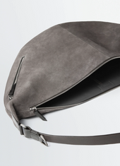 Large Quiver Clip Bag In Suede Leather