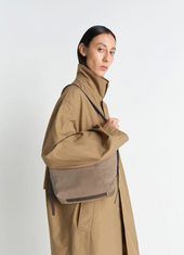 Small Belted Tote Bag In Cotton Canvas