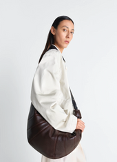 Western Studs Large Croissant Bag In Leather