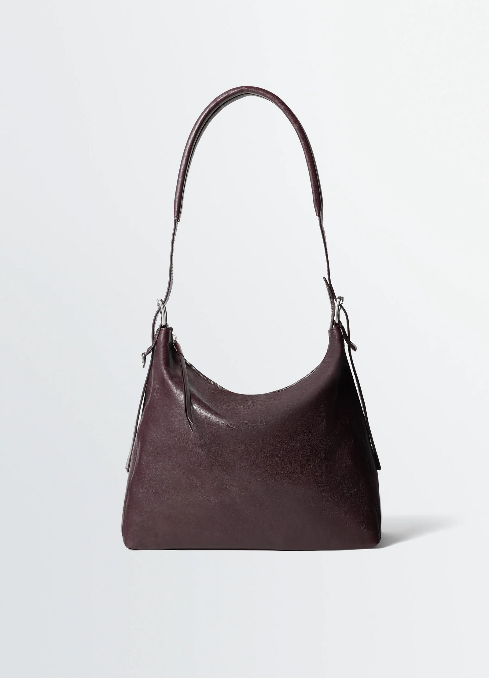 Small Belted Hobo Bag In Leather