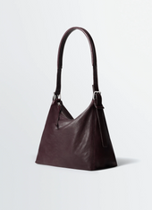Small Belted Hobo Bag In Leather