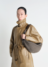 Quiver Clip Bag In Suede Leather
