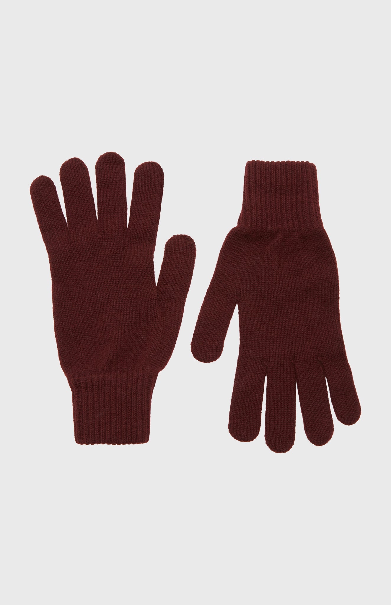 Men S Cashmere Contrast Cuff Gloves In Dark Claret