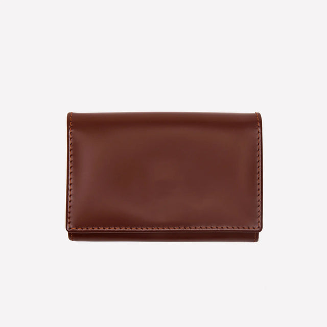 Bridle Hide Coin Purse with Card Pocket (concealed button)