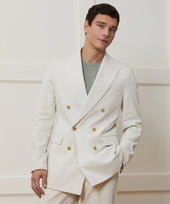Italian Seersucker Double Breasted Suit Jacket
