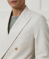 Italian Seersucker Double Breasted Suit Jacket