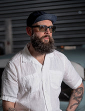 Men's Open Collar Linen Shirt - White
