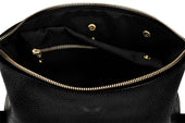 Leather Wash Bag / Dopp Kit - Black