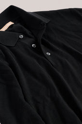 Rye Paperweight Merino Long Sleeve Polo - Noir