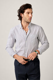 Poplin Striped Shirt White