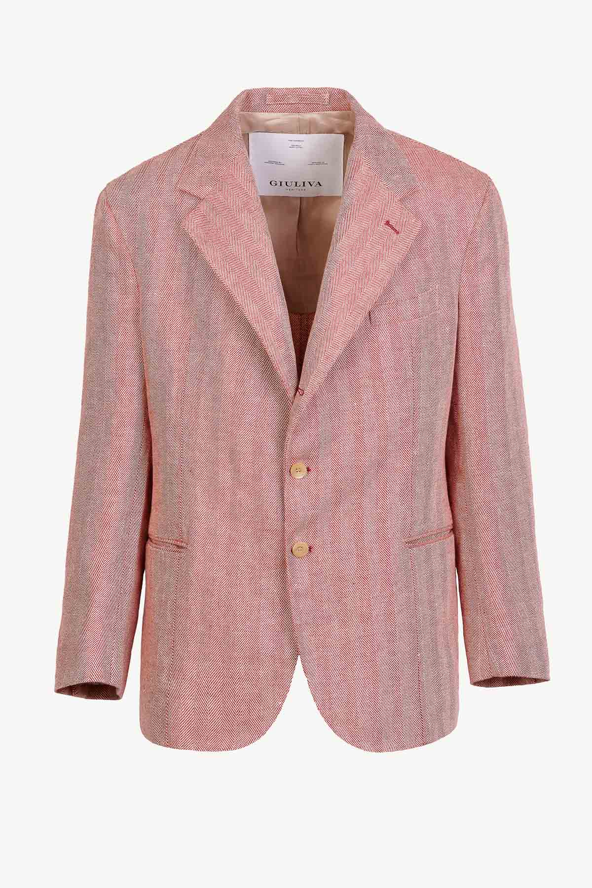 Alfonso Blazer In Linen Herringbone