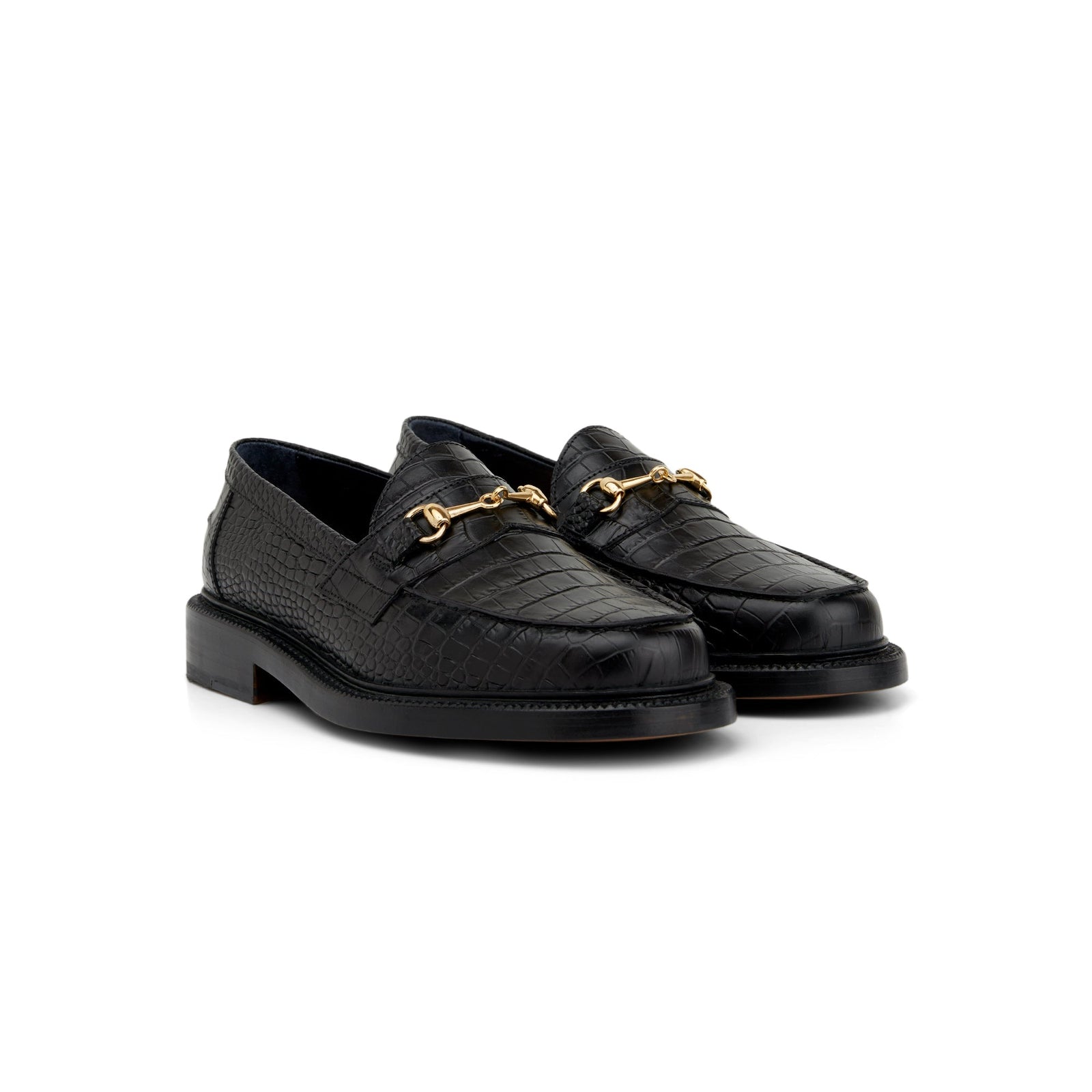 The Mason Horse Bit Loafer Onyx Croc