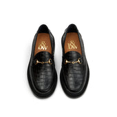 The Mason Horse Bit Loafer Onyx Croc