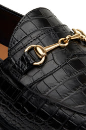 The Mason Horse Bit Loafer Onyx Croc