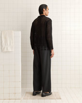 Blossom Crochet Shirt - Black