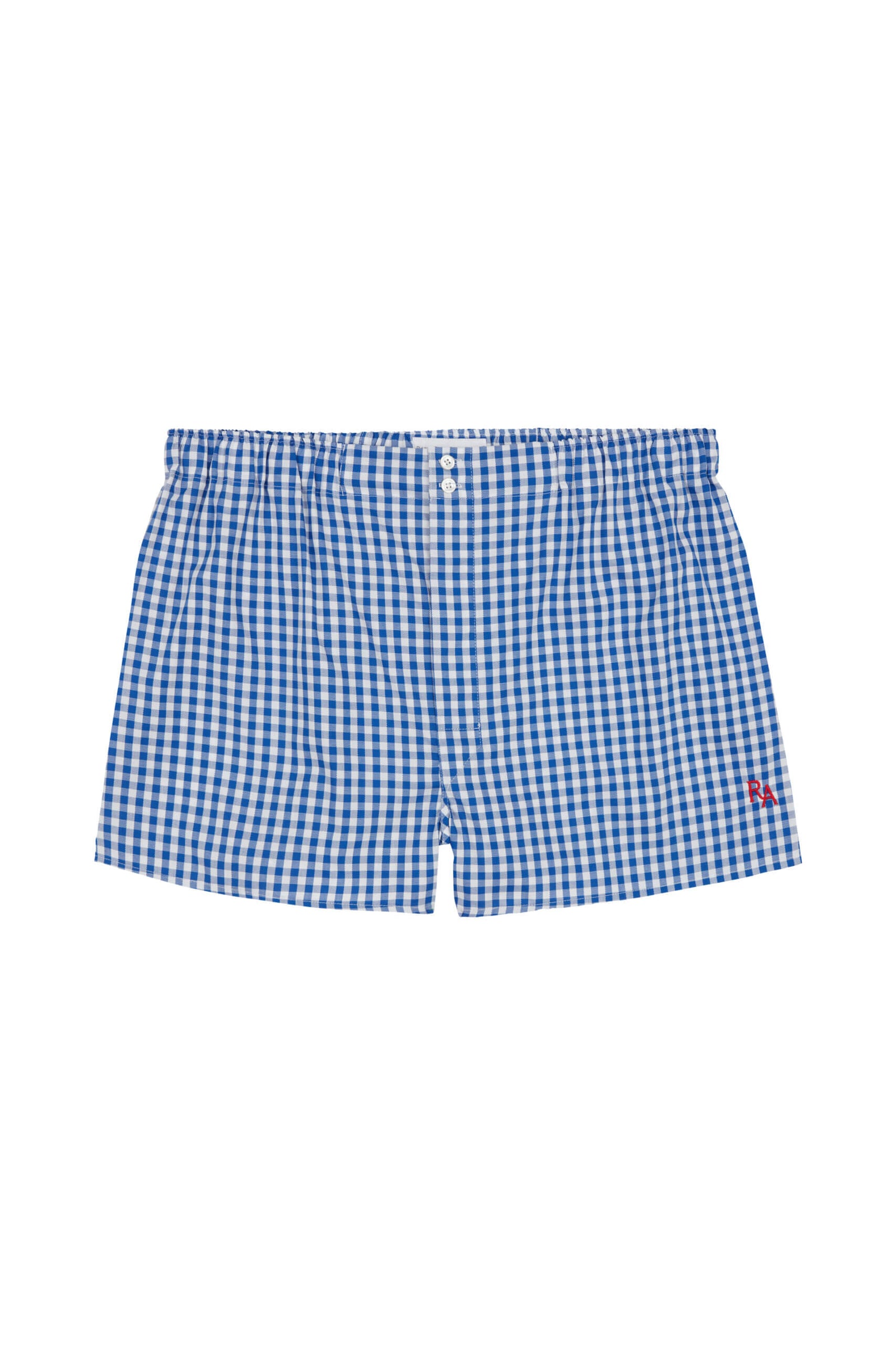 Blue Gingham Cotton Boxer Shorts