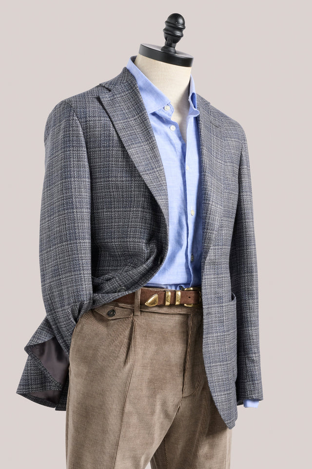 Italian Blazer - Wool/Silk - Melange Charcoal