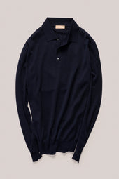 Rye Paperweight Merino Long Sleeve Polo Navy