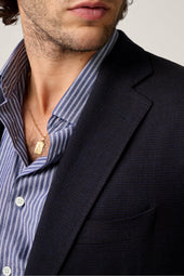 Apollo Unstructured Blazer- Wool - Navy Speckle