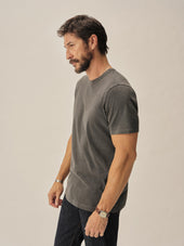 Slub Curved Hem Tee