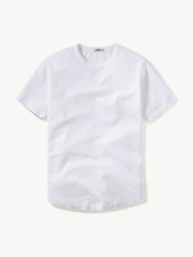 White Slub Tall Curved Hem Tee