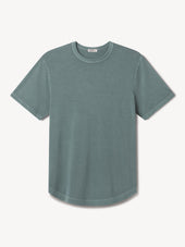 Dusk Blue Venice Wash Pima Curved Hem Tee