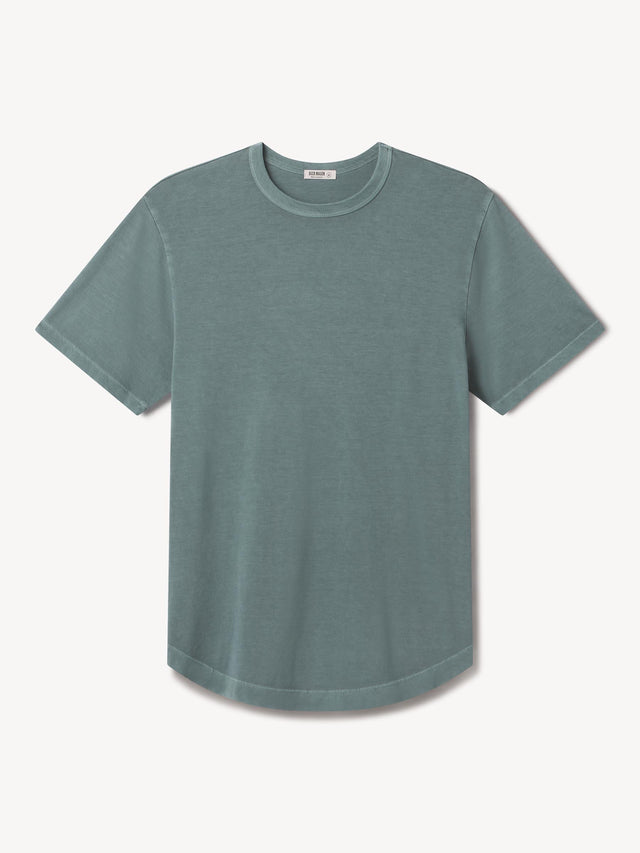 Dusk Blue Venice Wash Pima Curved Hem Tee