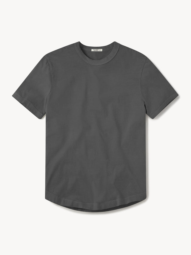 Faded Black Venice Wash Pima Tall Curved Hem Tee