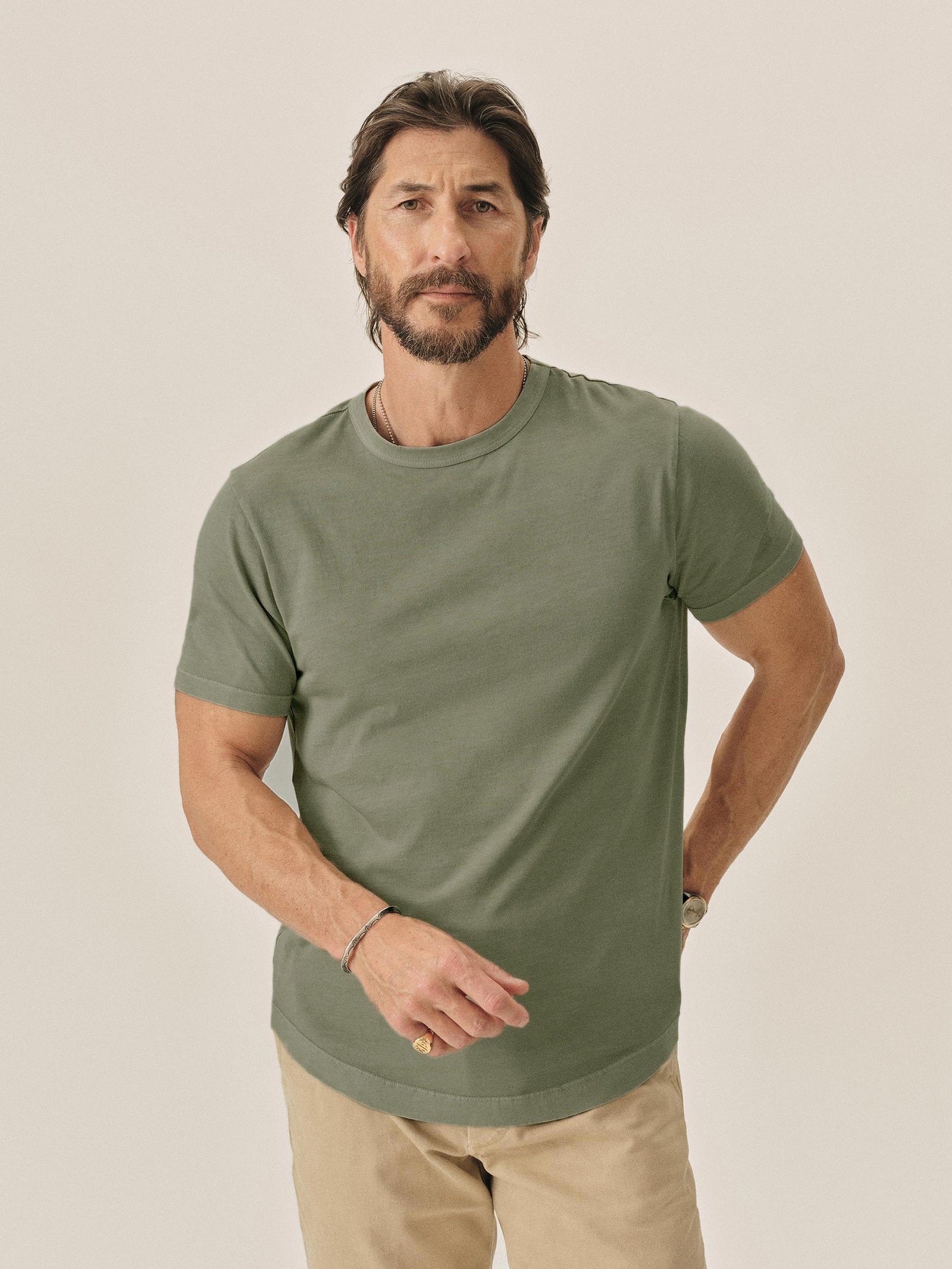 Pima Curved Hem Tee