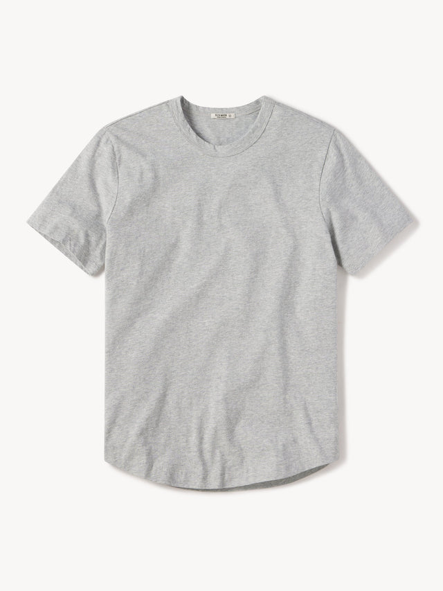 Heather Grey Pima Tall Curved Hem Tee