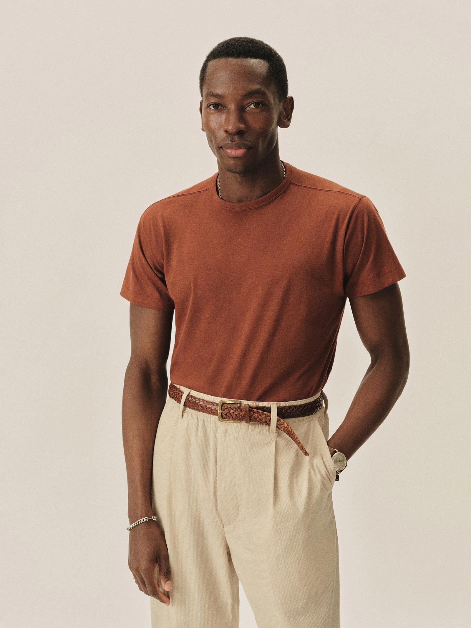 Rustic Sienna Japanese Cool Cashmere Knit Tee