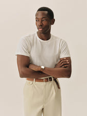 White Japanese Cool Cashmere Knit Tee