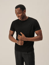 Black Japanese Cool Cashmere Knit Tee