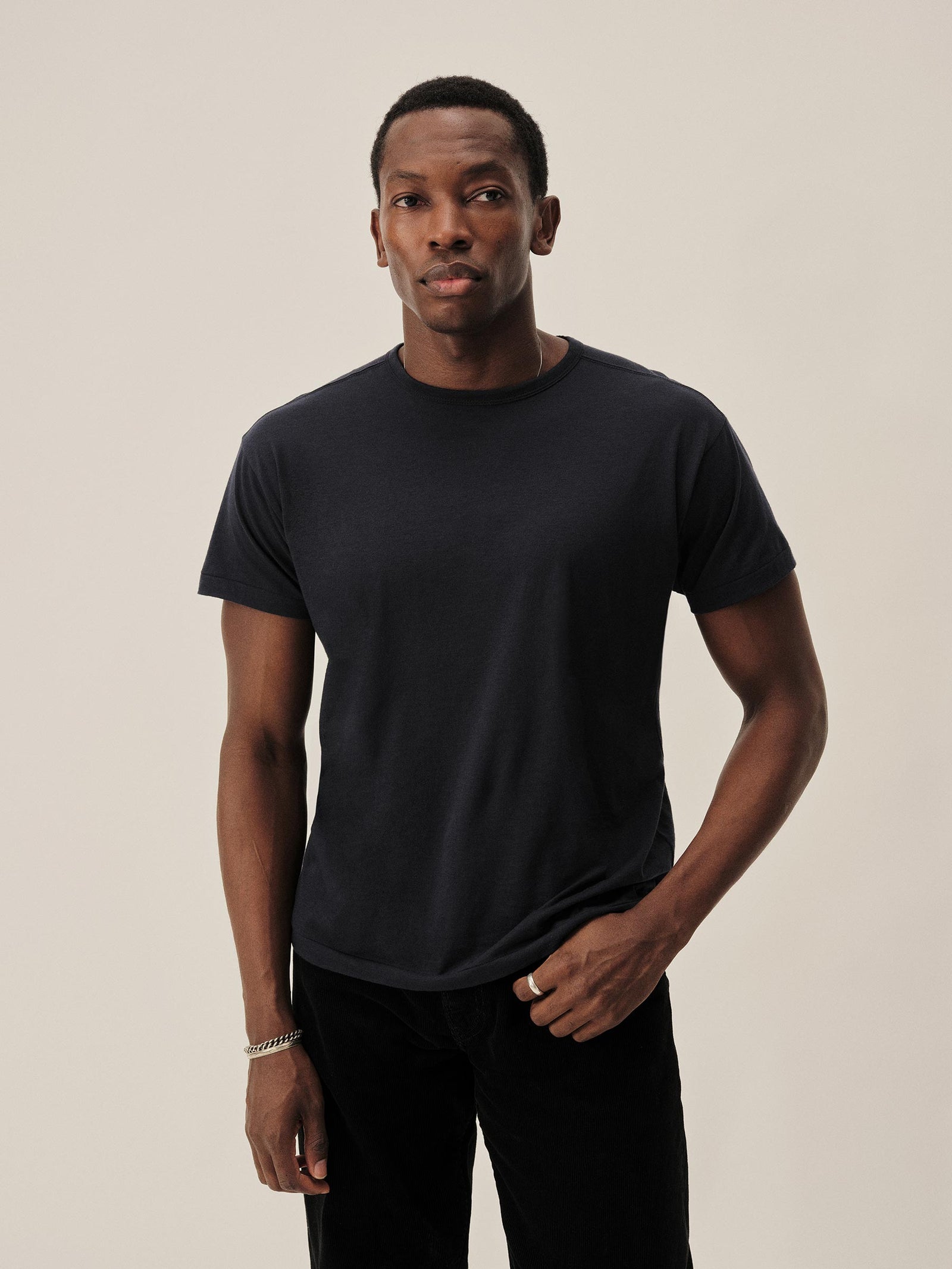 Dress Navy Japanese Cool Cashmere Knit Tee
