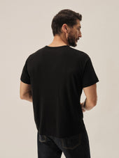 Black Japanese De-Luxe Cotton Linen Knit Tee