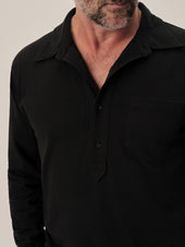 Black Coolhand Cotton Popover