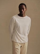 White Japanese Cool Cashmere L/S Mariner Tee