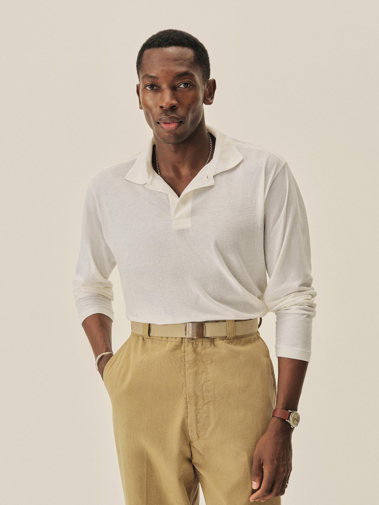 Japanese Cool Cashmere L S Knit Polo