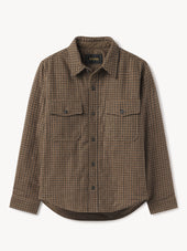 Golden Brown Gun Club Check Wool Plaid CPO Jacket