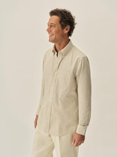 Olive / Natural Chain Stripe California Oxford BD Shirt