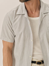 Lake Eoe / White Bengal Stripe Wornwell S/S Camp Shirt