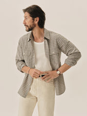 Mendocino Plaid Breeze Cotton Linen Ls Shirt